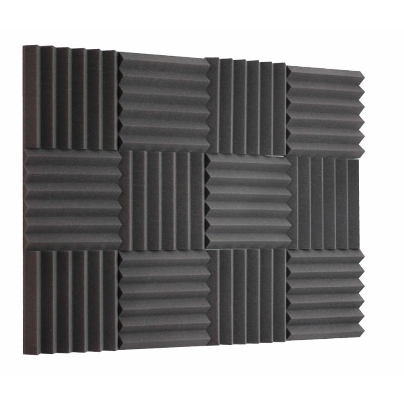 Acoustic Foam Sound Absorption Panels - Black (12 Pieces)