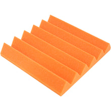Load image into Gallery viewer, orange wedge acoustic foam sound absorbing tile
