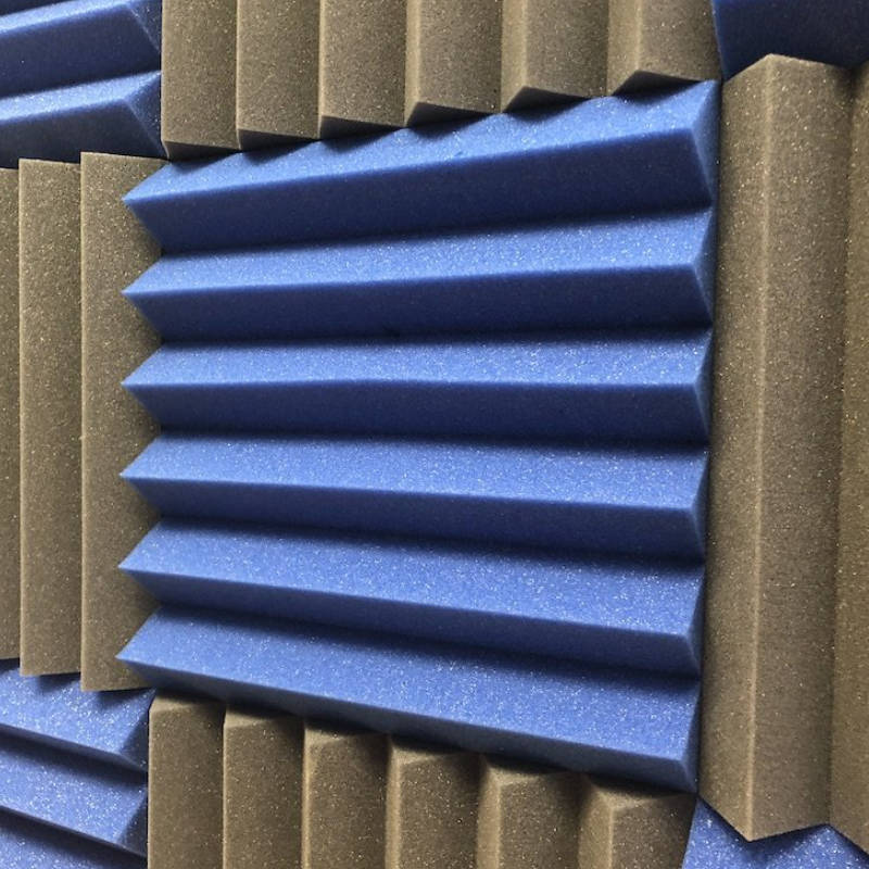 black and blue acoustic foam panels