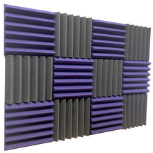 Load image into Gallery viewer, purple and black acoustic foam panels for sound absorption