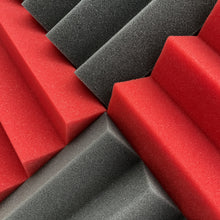 Load image into Gallery viewer, black and red wedge acoustic foam panels