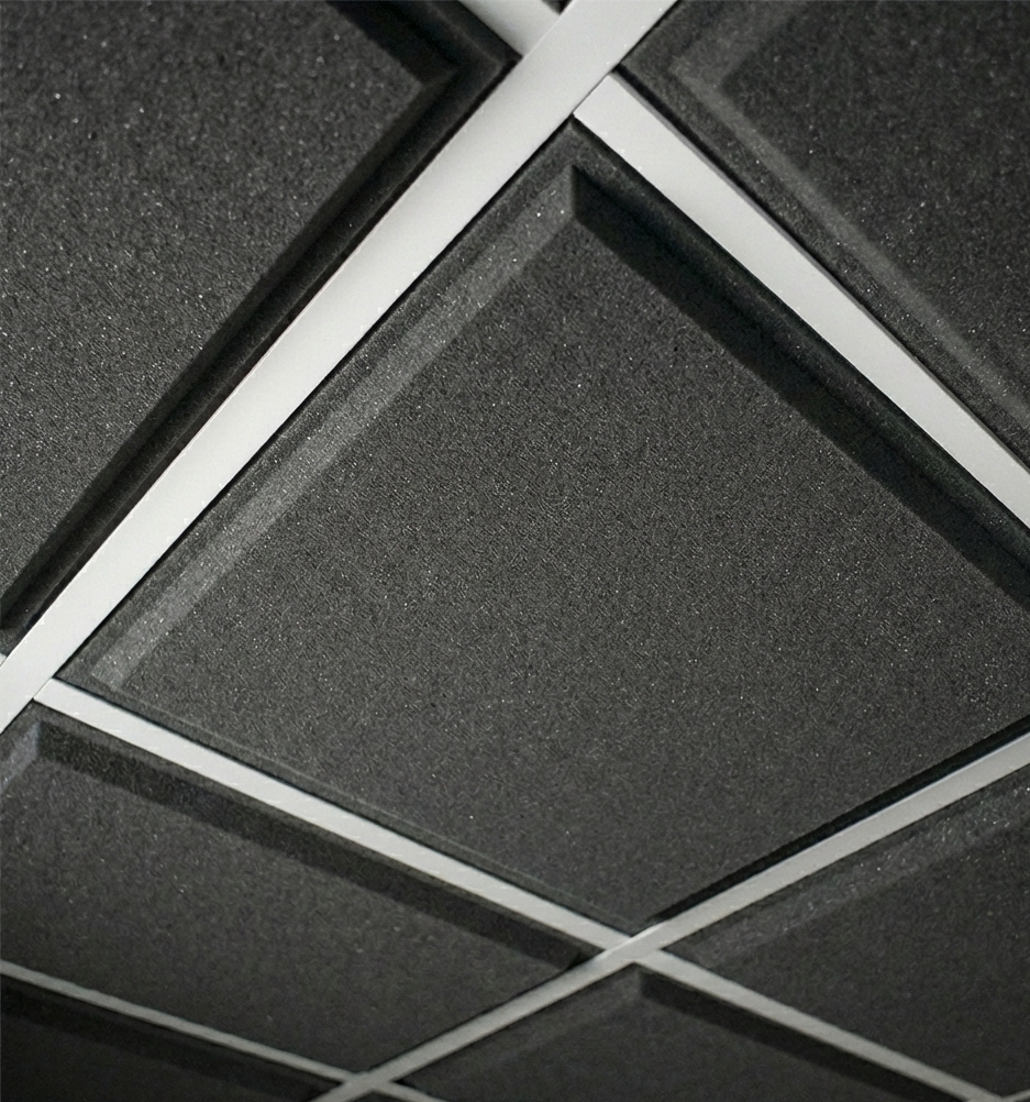 Sound Absorbing Acoustic Drop Ceiling Tiles - Charcoal (12 Pieces)
