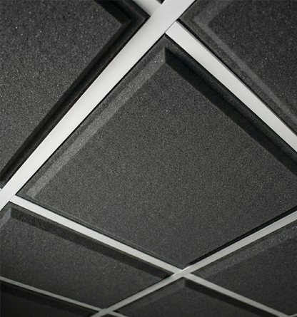 Sound Absorbing Acoustic Drop Ceiling Tiles - Charcoal (12 Pieces)