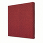 Red textured square object on a white background