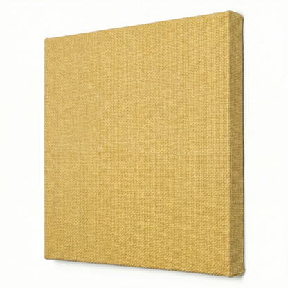 Square yellow acoustic panel on a white background