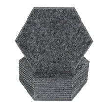 Load image into Gallery viewer, 12 pack charcoal black hexagon acoustic tiles
