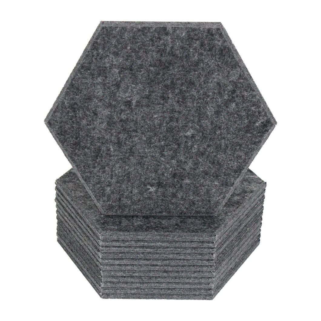 12 pack charcoal black hexagon acoustic tiles