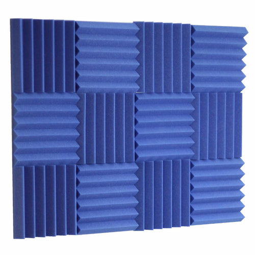 blue acoustic foam noise reduction studio panels