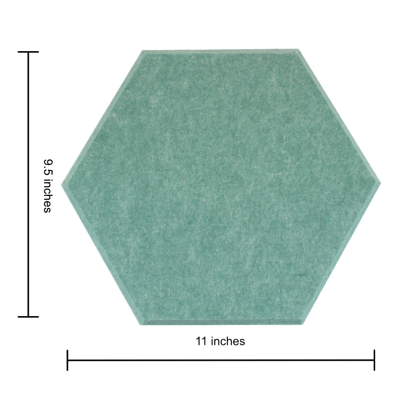 coloRIZE™ Hexagon Decorative Acoustic Panels - Seafoam (12 Pieces