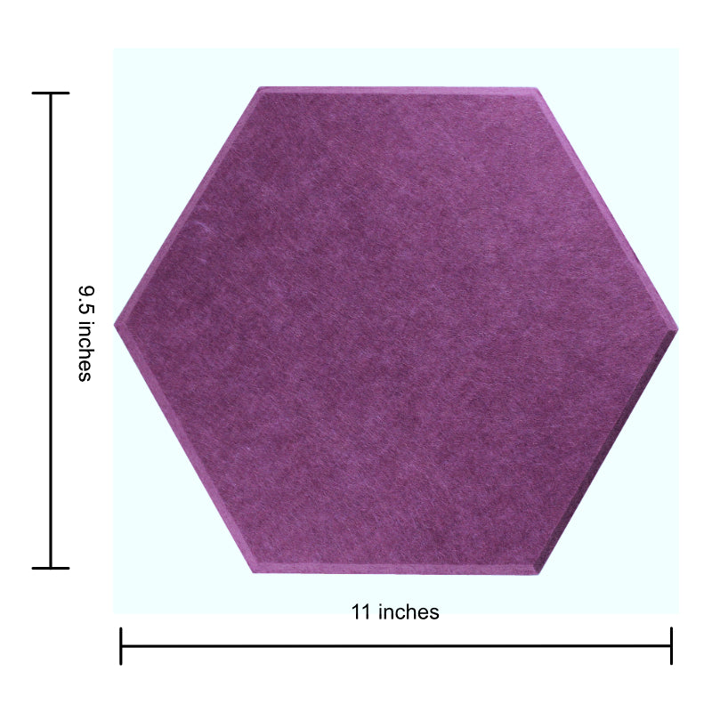 purple acoustic hexagon tile dimensions