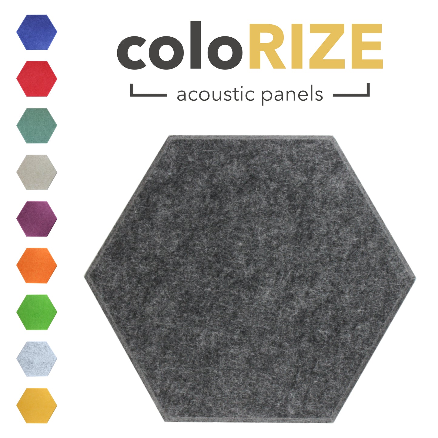 coloRIZE™ Hexagon Decorative Acoustic Panels Mix-N-Match
