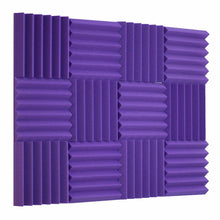 Load image into Gallery viewer, purple wedge acoustic foam noise reduction wall panels
