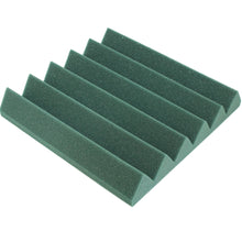 Load image into Gallery viewer, dark green wedge acoustic foam sound absorbing tile
