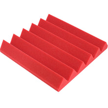 Load image into Gallery viewer, red wedge acoustic foam sound absorbing tile
