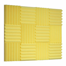 Load image into Gallery viewer, yellow wedge acoustic foam sound absorbing wall panels
