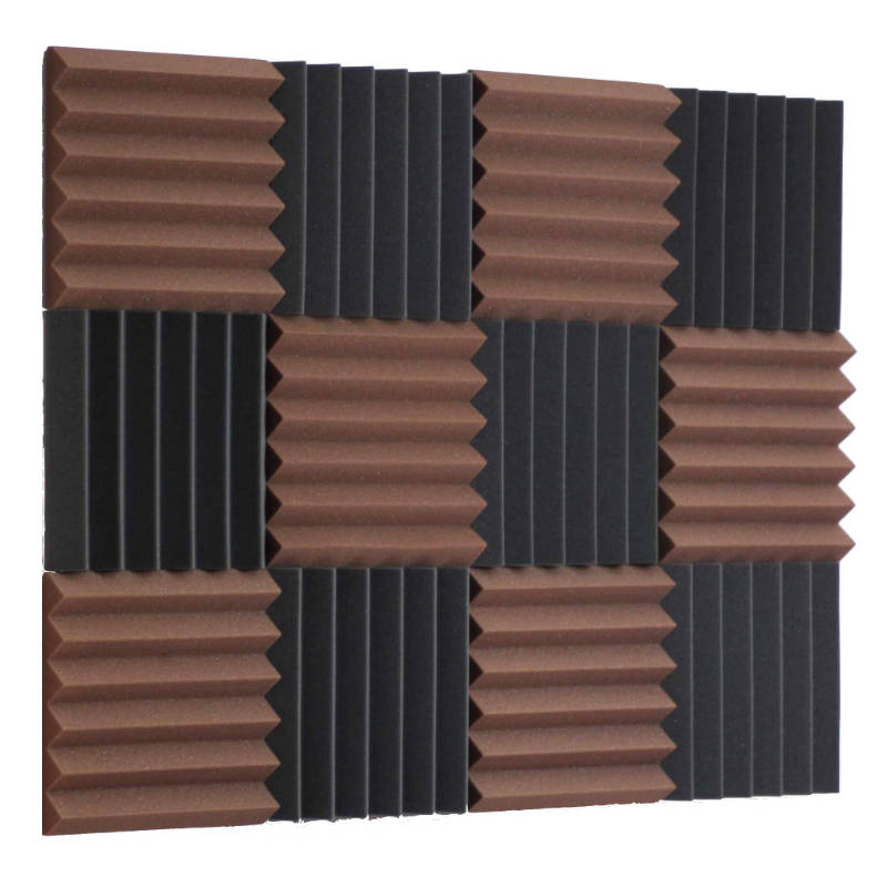 brown and black acoustic foam noise reduction wall panels