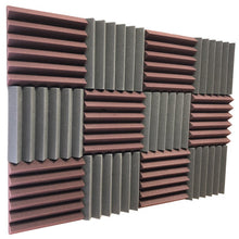 Load image into Gallery viewer, burgundy and black acoustic foam panels for sound absorption
