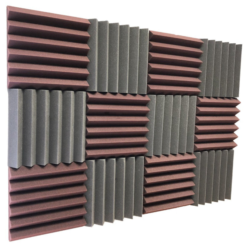 burgundy and black acoustic foam panels for sound absorption