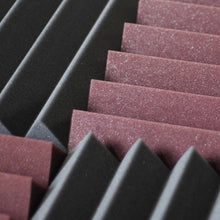 Load image into Gallery viewer, maroon and charcoal acoustic foam tiles
