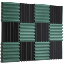Load image into Gallery viewer, dark green and black acoustic foam noise reduction wall panels
