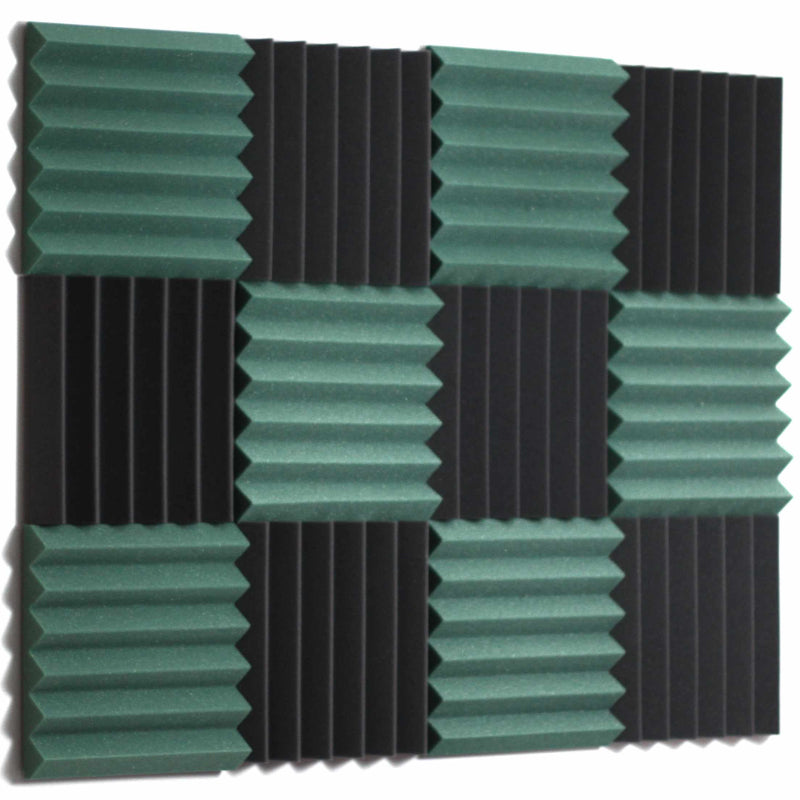 dark green and black acoustic foam noise reduction wall panels