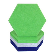 Load image into Gallery viewer, coloRIZE™ Hexagon Decorative Acoustic Panels - Marble, Emerald, Blueberry (12 Pieces)
