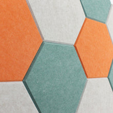 Load image into Gallery viewer, green tan and orange acoustic hexagon panels
