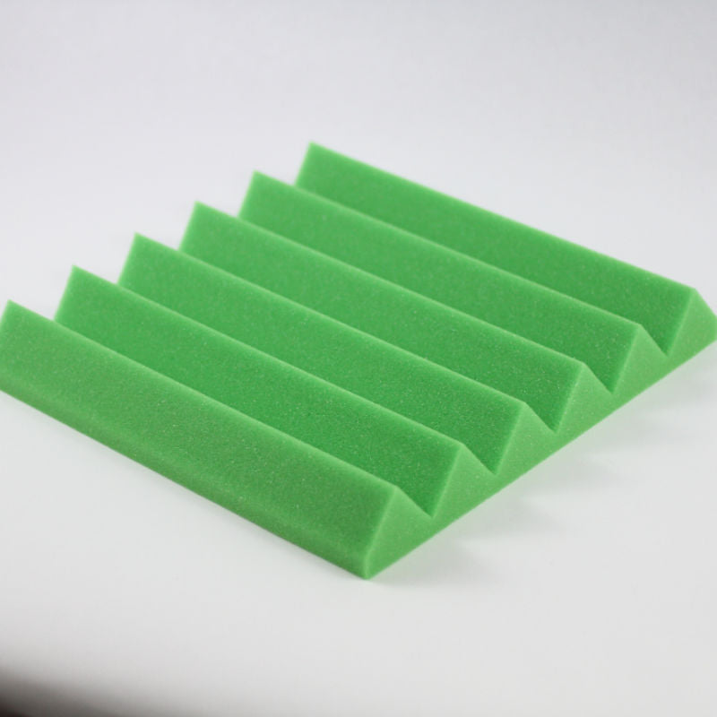 green wedge acoustic foam tile