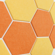 Load image into Gallery viewer, orange and yellow acoustic hexagon tiles
