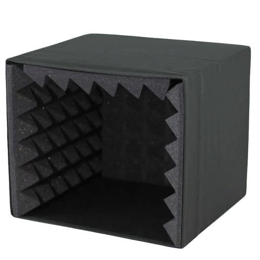 microphone isolation box with acoustic foam