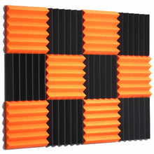 Load image into Gallery viewer, orange and black acoustic foam panels for sound absorption
