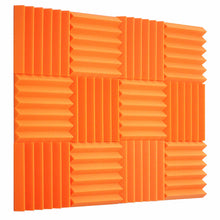 Load image into Gallery viewer, orange wedge acoustic foam noise reduction wall panels
