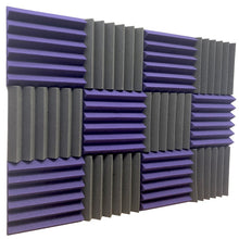 Load image into Gallery viewer, purple and black acoustic foam panels for sound absorption
