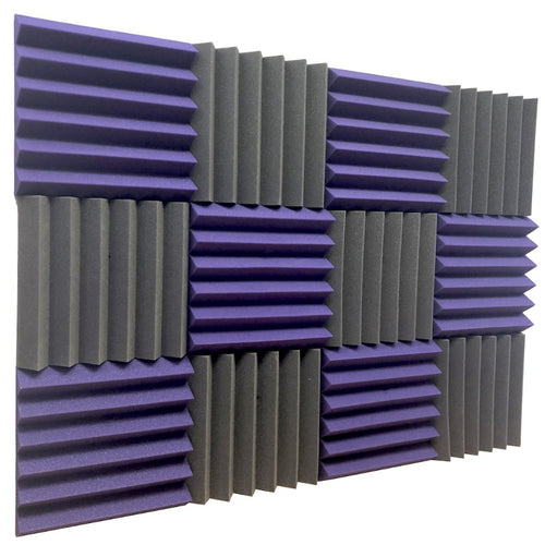 purple and black acoustic foam panels for sound absorption