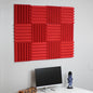 red acoustic foam tiles on office wall