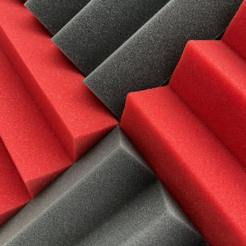 black and red wedge acoustic foam panels