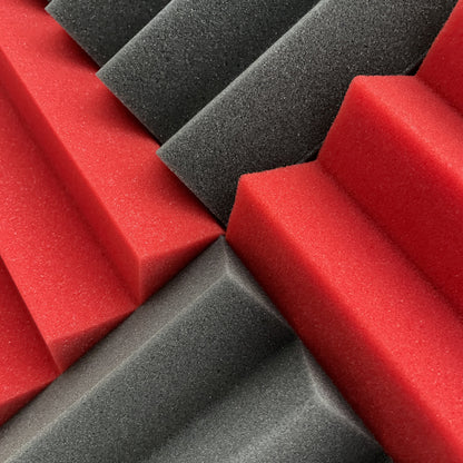 black and red wedge acoustic foam panels