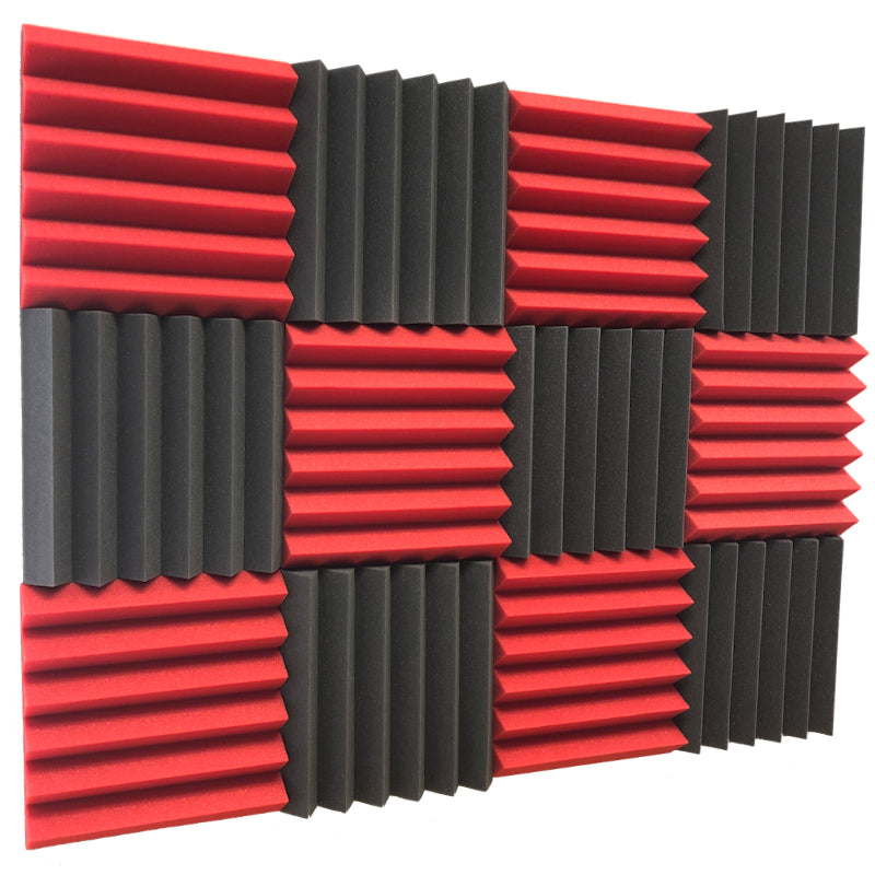 red and black acoustic foam for sound absorption
