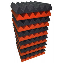 Load image into Gallery viewer, black and orange acoustic foam soundproofing tiles
