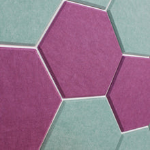 Load image into Gallery viewer, purple and green hexagon acoustic tiles
