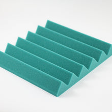 Load image into Gallery viewer, teal wedge acoustic foam sound absorbing wall tile
