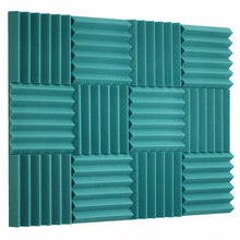 Load image into Gallery viewer, teal wedge acoustic foam noise reduction wall panels

